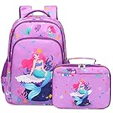 🎨 【【Dimensión de Mochilas Escolares Niña Sirena 】 El tamaño de la mochila escolar es de aproximadamente 15.7 "x11.8" x 6.2 ", el tamaño de la bolsa de almuerzo aislado es de aproximadamente 9.8"*6.9 "*3.7". Todos provienen de esta mochila de la escuela para niños de gran capacidad para niñas.
