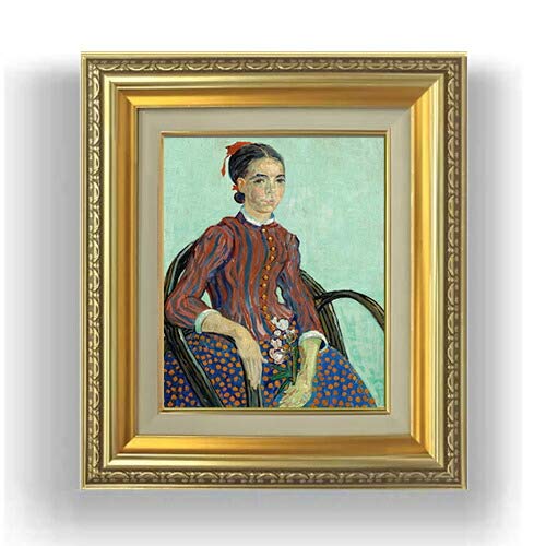 平池のコスモス油絵P6号サイズ保田三友紀の古典画作品ゴールド額縁