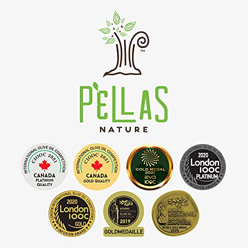Pellas Nature, Organic Herbs Infused Greek Extra Virgin Olive Oil Set, Finishing Oil Flavors Basil, Garlic, Red Pepper, Rosemary, Wooden Combo Set, No-Additives, Kosher, 4 X 50 Ml (1.7 Oz.) Bottles, Pack Of 1 #TOP5