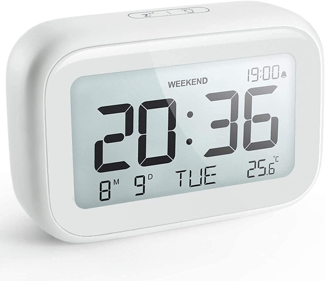 Réveil numérique avec mode week-end intelligent et grand affichage moderne snooze