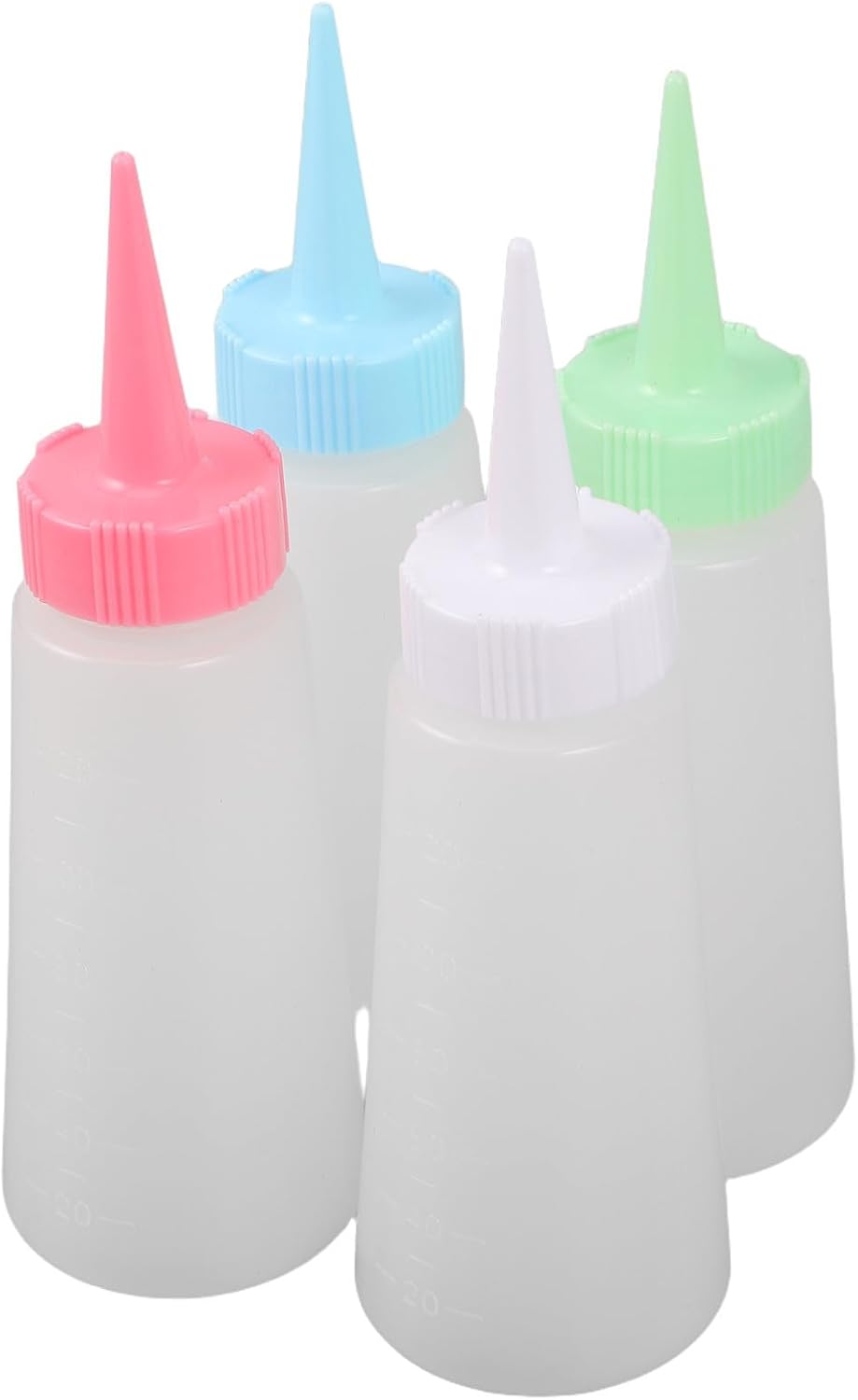 POPETPOP 4 Pack Hair Dye Applicator Bottles Slant Tip 120ml for Salon Use