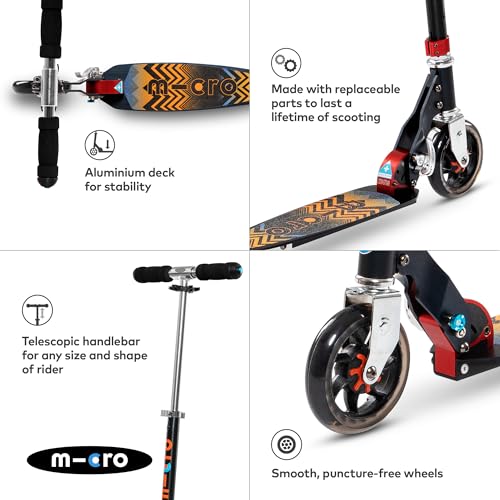 Micro SA0121 Kinderroller Speed+ Scooter in schwarz-orange