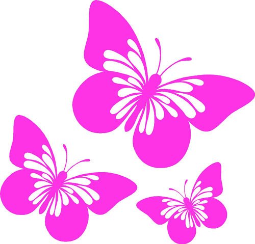 Lightningsigns Pink 3 X Butterfly Car,Camper Van Window Stickers ~2