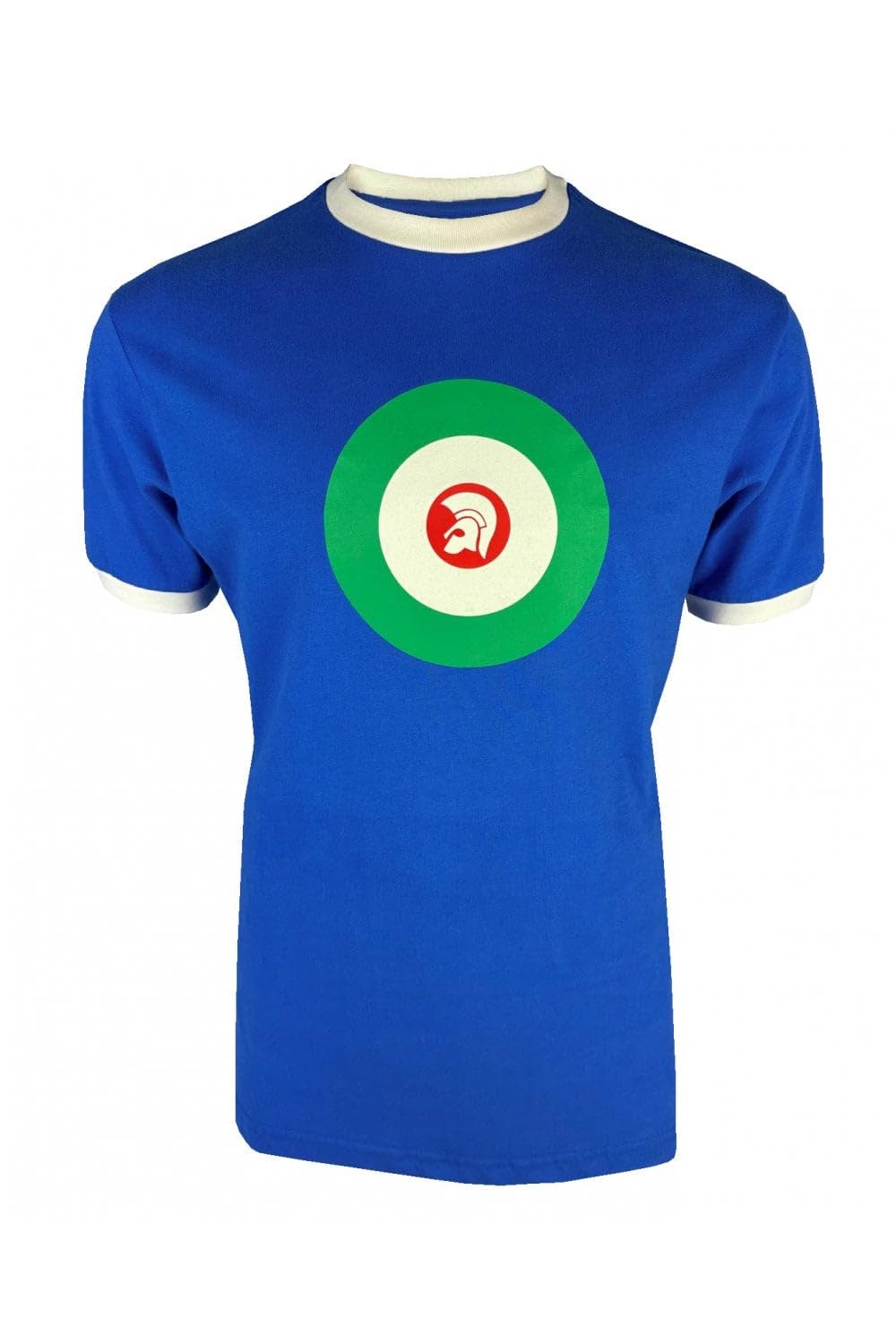 Trojan Men's Cobalt Target Logo Ringer Short-Sleeved T-Shirt - Tr/9090