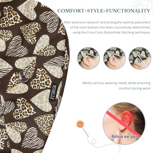 Image of Scrub Caps for Women with Buttons, Classic Surgical Caps