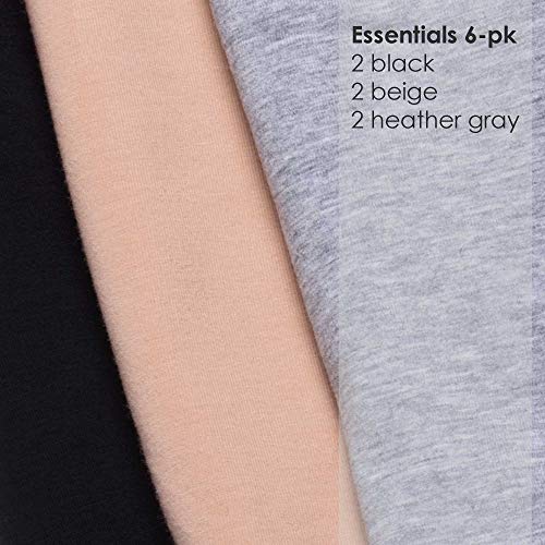 Intimate Portal Women Under The Bump Maternity Panties Pregnancy Postpartum Underwear 6 Pack Black Gray Beige Large #TOP4