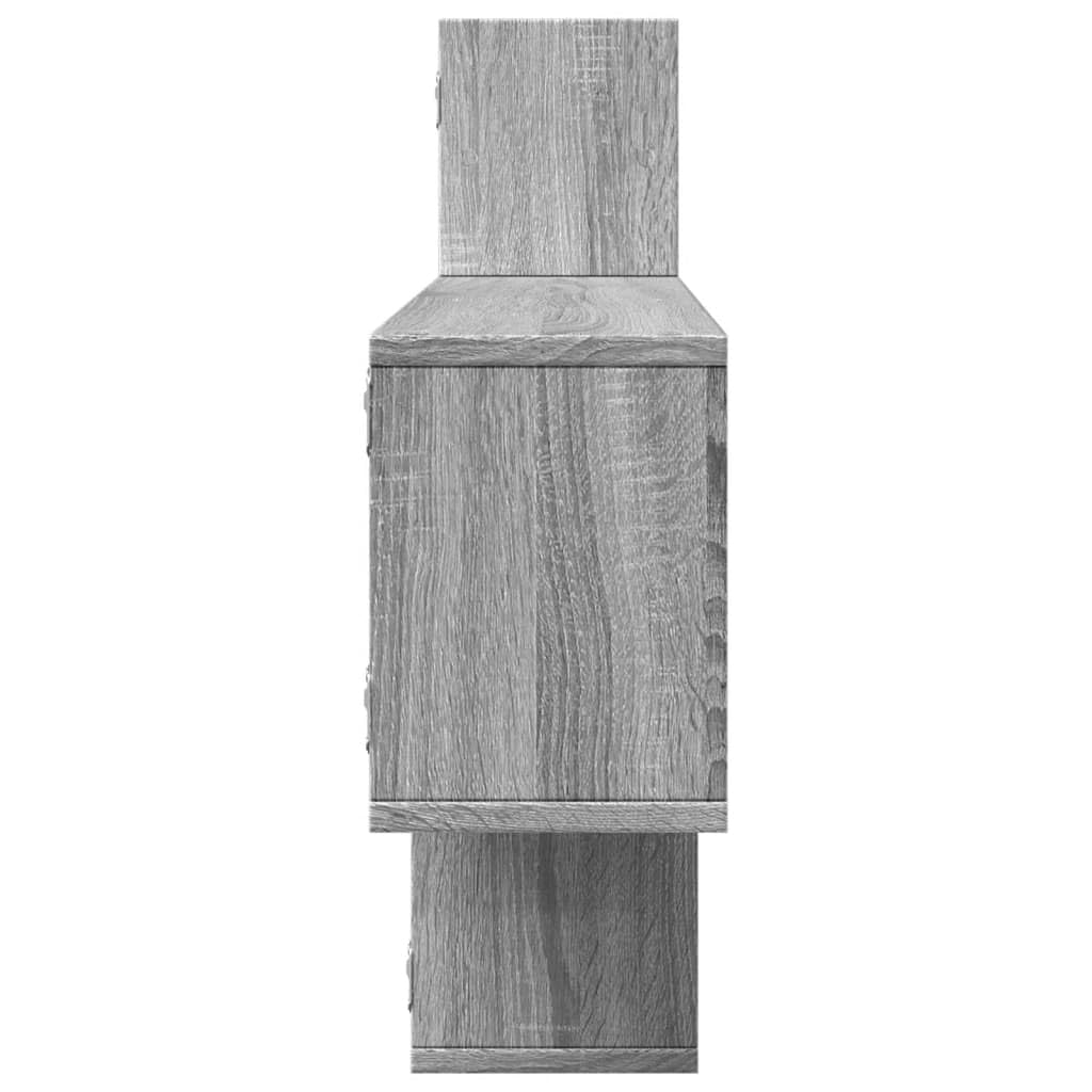 Générique Schwebendes Wandregal aus grauem Sonoma-Holz, 167,5 x 18 x 68 cm, für eine praktische und platzsparende Wandaufbewahrung, leicht zu pflegen mit einem feuchten Tuch.