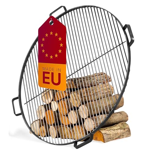 CookKing Grillrost 60 cm | Schwarz Stahl inkl. 4 Griffen | Passend für Feuerschalen Ø 60 cm | Handmade in Europa | Vielseitiges Grillzubehör & Grillgitter