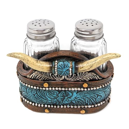 BestGiftEver Southwestern Salt & Pepper Shakers Set w/Holder
