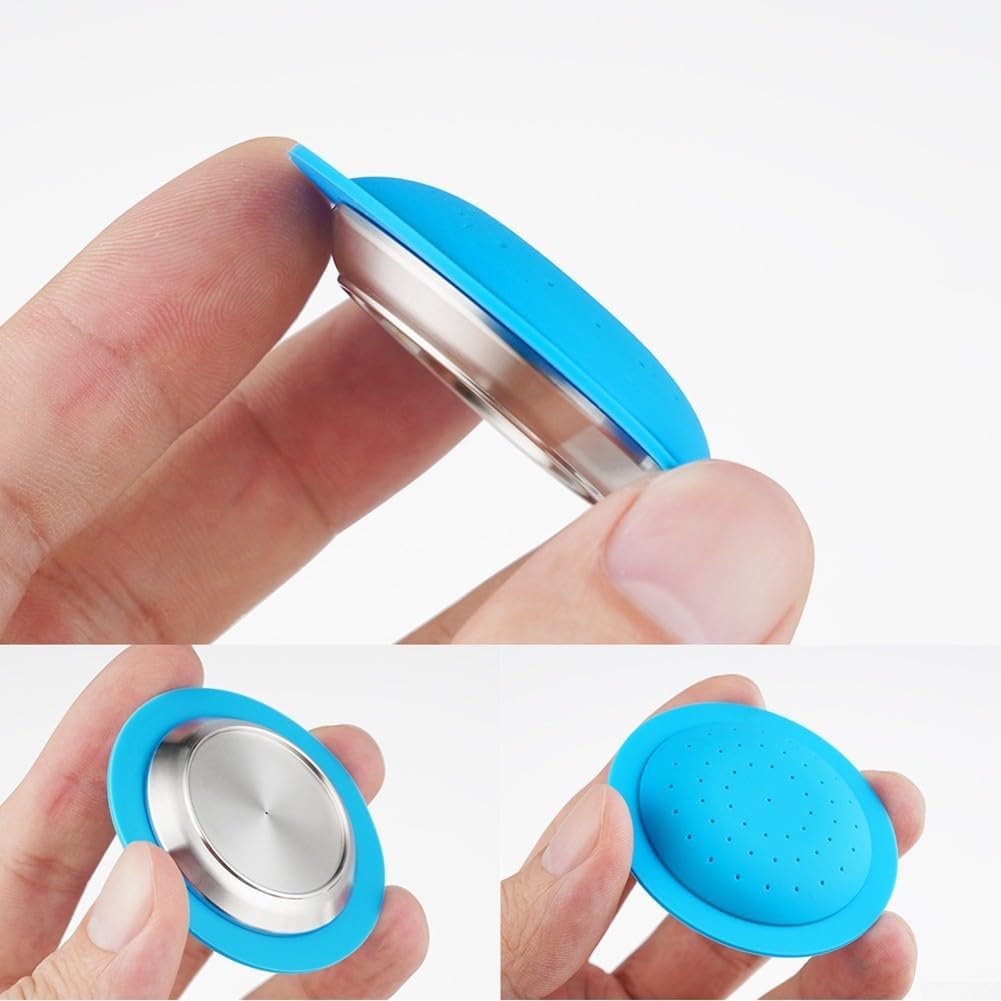 Zestaw kapsułek do kawy wielokrotnego użytku ze stali nierdzewnej do wielokrotnego napełniania ze szczotką do czyszczenia kompatybilny z tassimo Vivy2 T55 Eco Friendly Silver