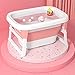 Bañera Plegable De Bebé, Sentado, Acostado Y Nadando Bañera Plegable De Tres En Uno, Que Proporciona Una Posición De Soporte Segura Para Los Niños De Recién Nacidos A 5 Años, 82.3X59x44.2Cm,Rosado