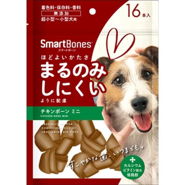 スマートボーン　犬用　ガム　おやつ　成犬　チキン　チーズ　歯磨き　小型犬 Amazon | スマートボーン チキンボーン ミニ 16本 | XXXXXbrand | 骨