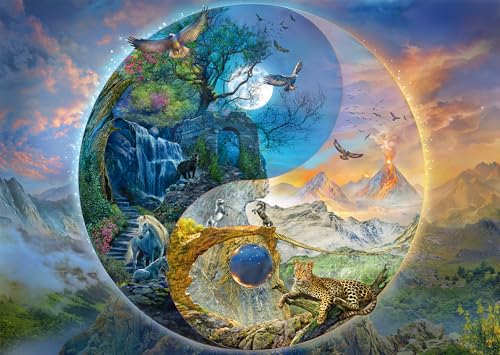 Schmidt Spiele 58596 Yin & Yang, Le Monde des Montagnes, Silvia Christoph, Puzzle 1000 pièces