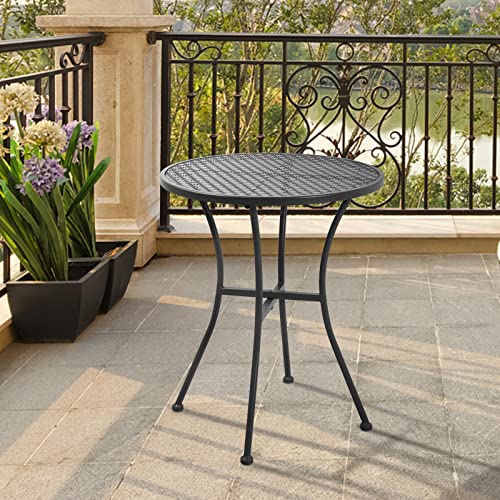Outogether Steel Metal Round Table For Outdoor Patio,Coffee Table (Black) #TOP1