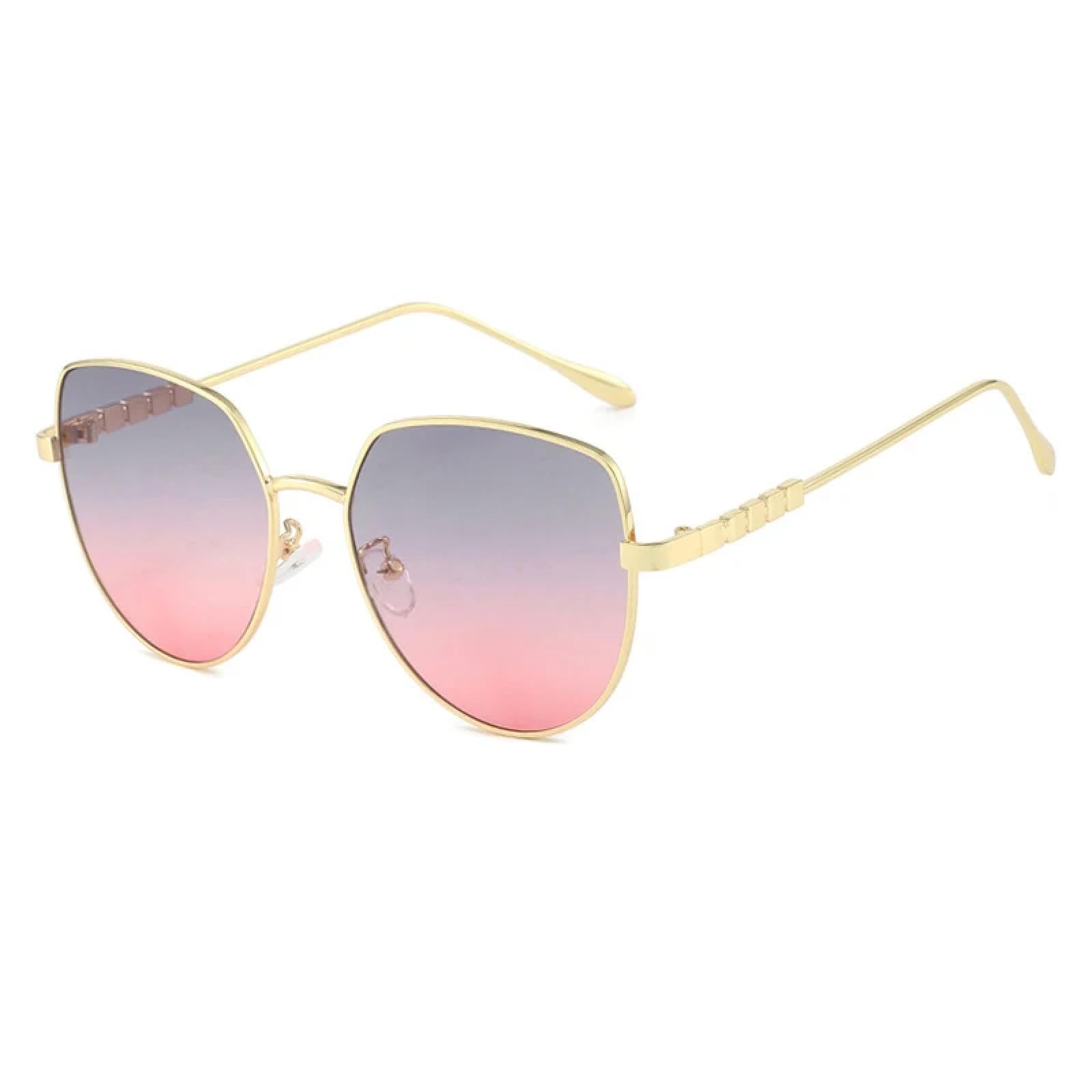Lunettes de soleil œil de chat en métal au design géométrique chic - 7