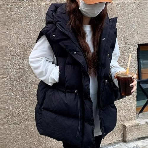 Womens Oversized Puffer Vest Stand Collar Sleeveless Zip Up Quilted Gilet Warm Padded Winter Jacket with Pockets2