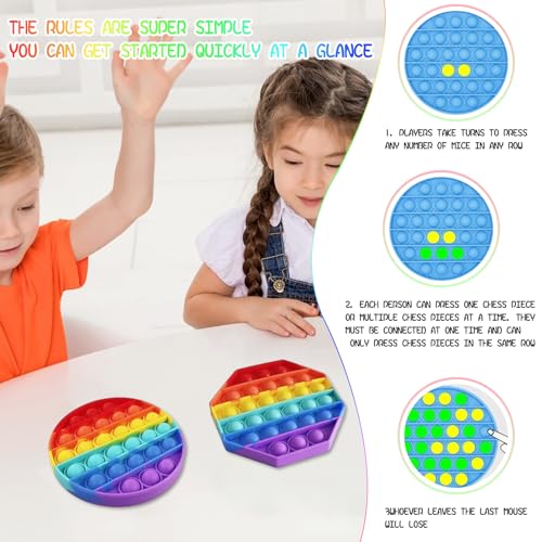 Lithyc 4 StüCke Popit,Silikon Pop Bubble,Silikonblasenspielzeug,Bubble Anti-Stress-Spielzeug,Silikon-Blase,Regenbogen-Bubble-Push-Spielzeug,Geeignet füR Autistische,Zappelige Menschen,Tolles Geschenk