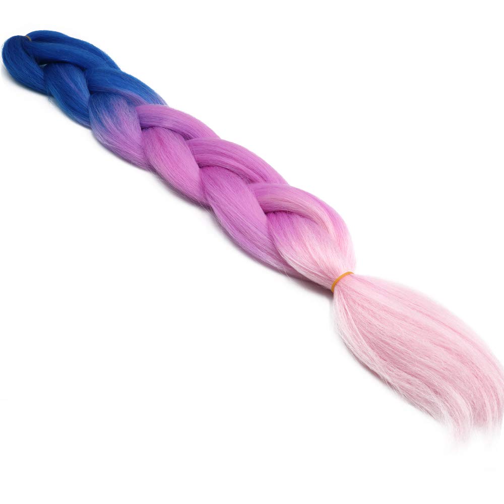 Cybelleza 24-palcové vrkočové predlžovanie vlasov v modrej, fialovej a ružovej farbe