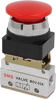 MOV-03A Botón momentáneo rojo Válvula mecánica neumática de aire de 2 posiciones y 2 vías