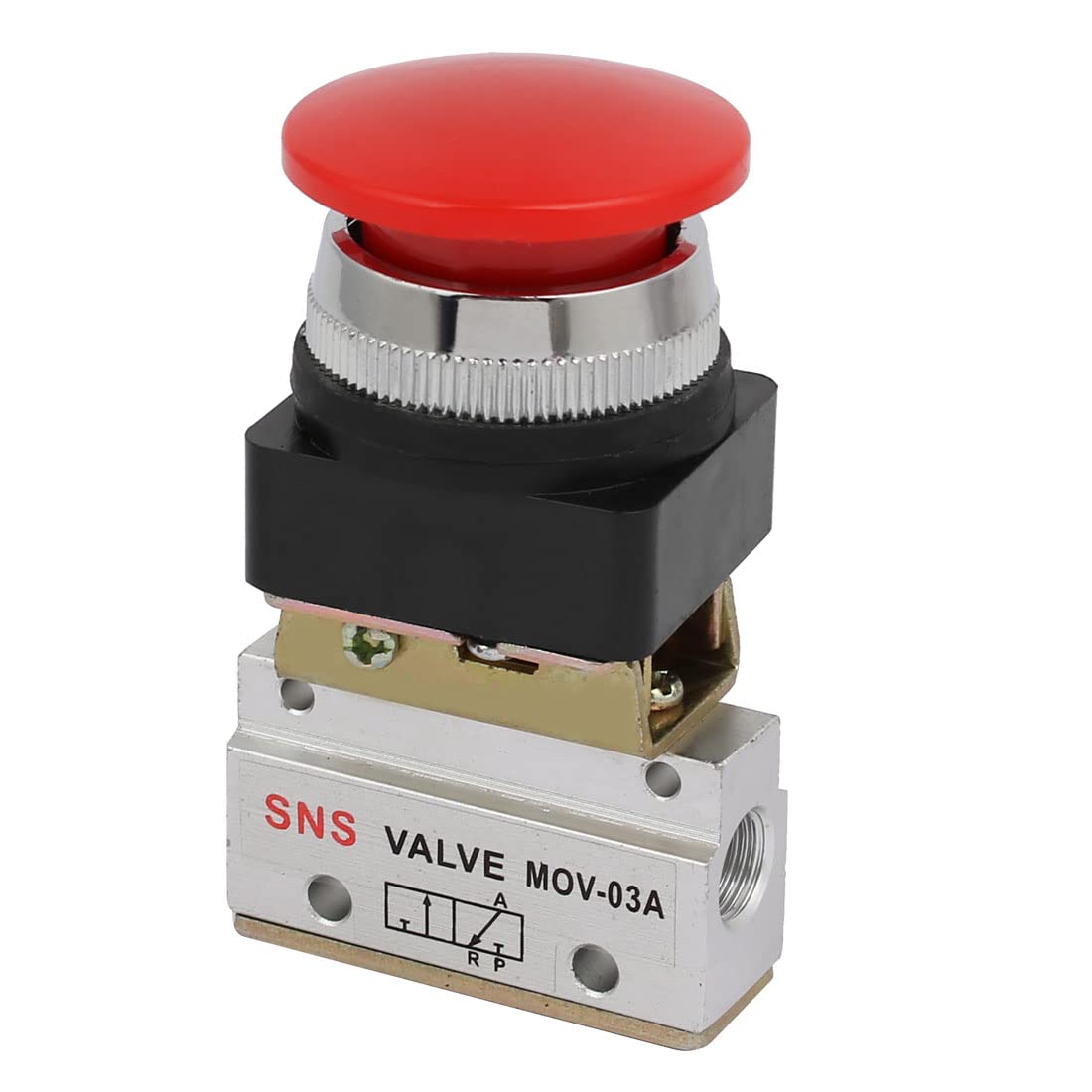 Valve MOV-03A bouton momentané rouge pour réparer un circuit pneumatique défaillant