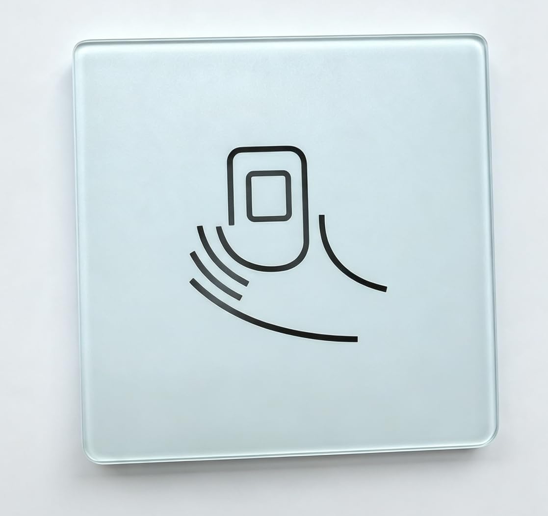 Dual‑Frequency RFID Access Control Reader,125KHz 13.56MHz,White Tempered Glass Waterproof,WG26/WG34