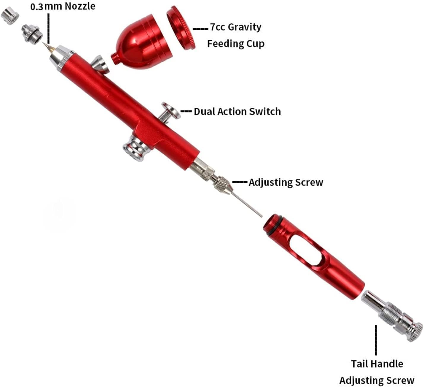 Airbrush Kit Portable Mini Airbrush Sand Blaster Auto Start Stop Replace Battery Airbrush with Compressor Kit for Nail Art, Makeup, Painting, and Cake Decorati(Black)