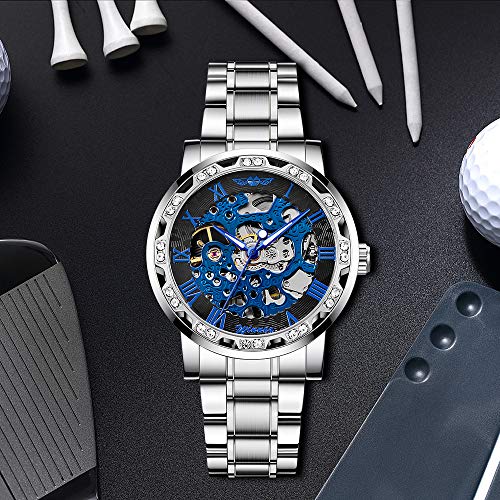 Transparent Fashion Diamond Luminous Gear Movement Royal Design Men Top Brand Luxury Male Mechanical Skeleton Wrist Watch #TOP5