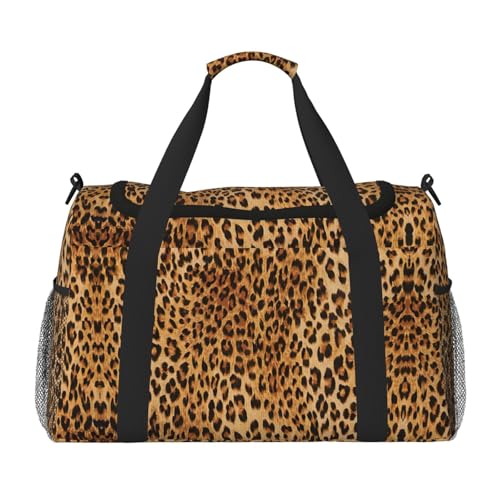 Sac de voyage imprimé léopard noir grand format cabine pour femme