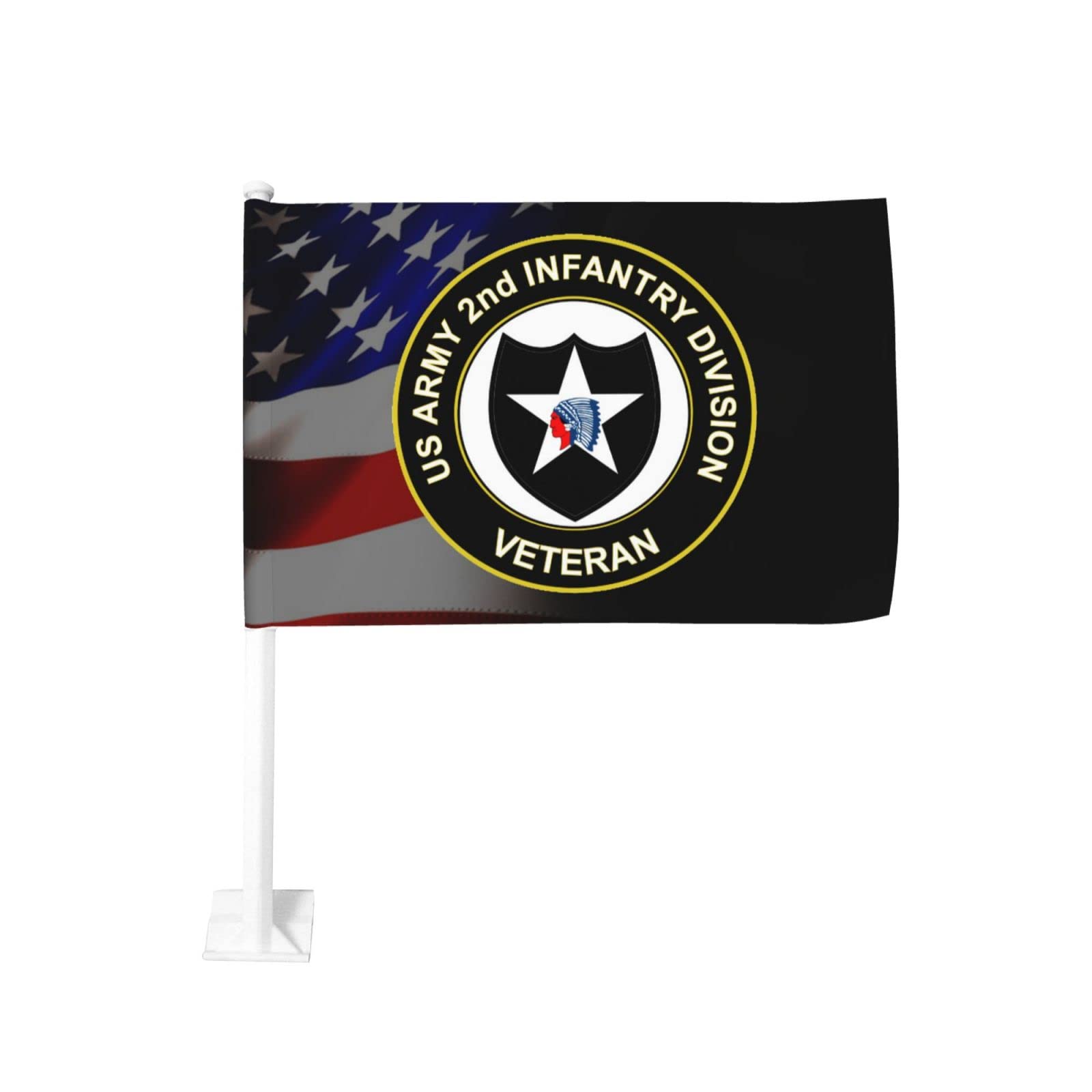 US Army Veteran 2nd Infantry Division 100% Polyester Fabric With Printing For Indoor Outdoor Decoration