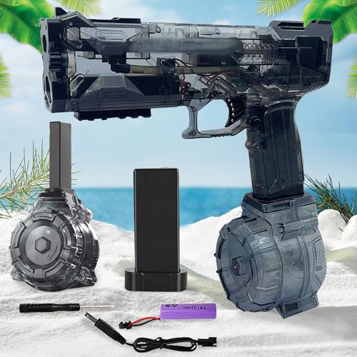 Elektrische Wasserpistole für Erwachsene und Kinder, One Touch Automatische Wasserpistole, Transparente automatische Was...