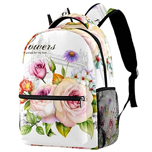 Sac à dos pour garçons et filles école maternelle avec poches latérales multicolore