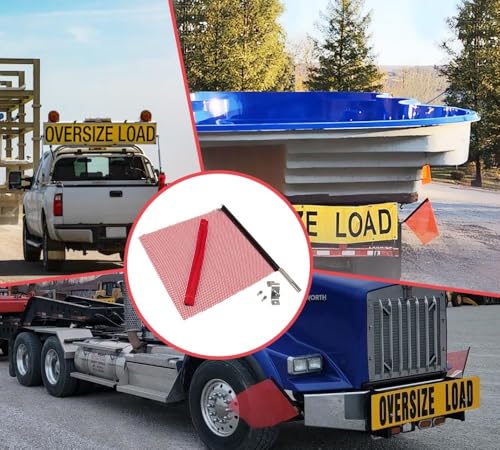 Mytee Products Bandeira de aviso EZ Mount vermelha 45,72 cm x 45,72 cm de malha de segurança compatí