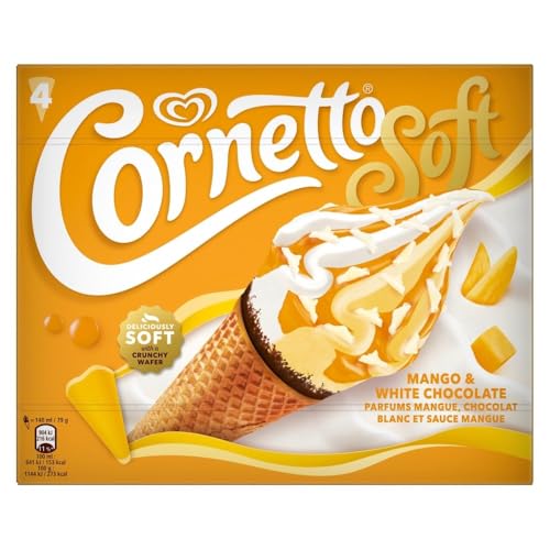 Cornetto Soft Mango & White Chocolate Ice Cream Cones 4 x 140ml