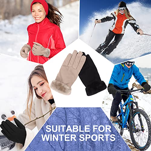 2 Pair Women\'s Waterproof Touchscreen Ski Gloves Winter Ski Snow Gloves Women\'s Snowboarding Gloves Windproof Snow Gloves (Black, Purple)