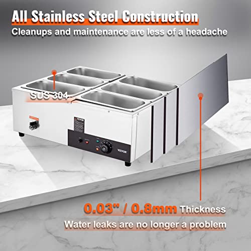 Vevor ELECTRIC STEAM TABLE 6 X 8QT 6-Pan Commercial Food Warmer, 6 X 8Qt Electric Steam Table thumb #4