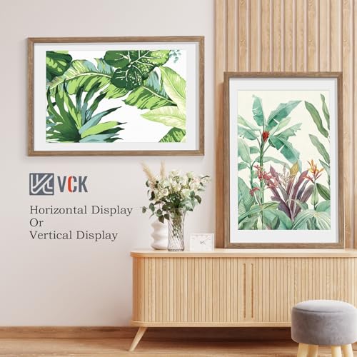Image of VCK 24x36 Poster Frame 5 Pack, Walnut Wood, 20x30 Mat, for Wall Art