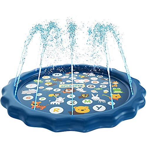 yinze Inflatable Splash Sprinkler Pad for Kids,Wading and Learning,Kid Baby Pool,Outdoor Water Mat Toys 70in