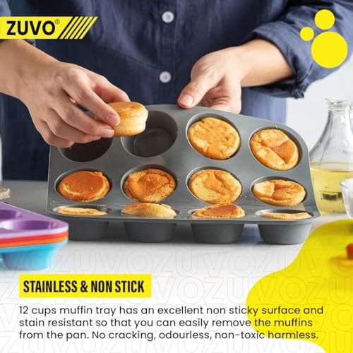 Non-Stick 12-Cup Silicone Muffin Tray for Cupcakes & Brownies - Image 2