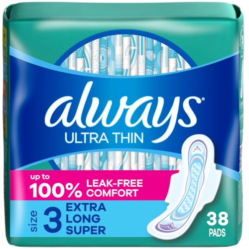 Image of Always Ultra Thin Feminine Pads For Women, Size 3 Extra Long Super Absorbency, With Wings, Unscented, 38 Count