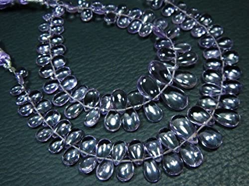 Améthyste rose briolette poire lisse AAA perles pierre naturelle 17cm