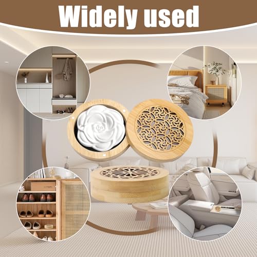 2 Piezas Piedra Difusora de Aceites Esenciales con Caja de Madera - Ambientador para Hogar, Baño, Coche y Dormitorio - imagen 3