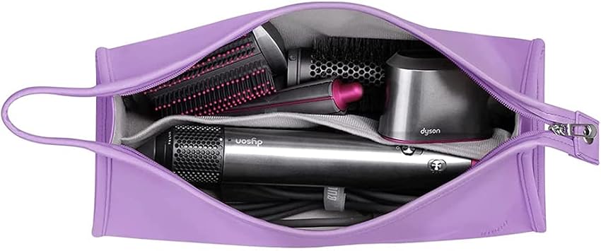 BUBM Travel Storage Bag Compatible with Dyson Airwrap Styler, Portable Travel Organizer for Airwrap Styler and Attachments,Black, Purple