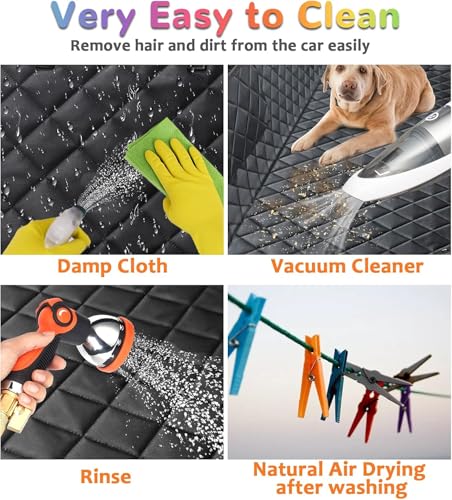 Image of 6-in-1 Dog Car Seat Cover for Back Seat, Waterproof Dog Car Hammock with Mesh Window, Non-Slip Pet Backseat Protector for Cars, Trucks and SUVs(Orange, 6 in 1 Dog CAR SEAT Cover)