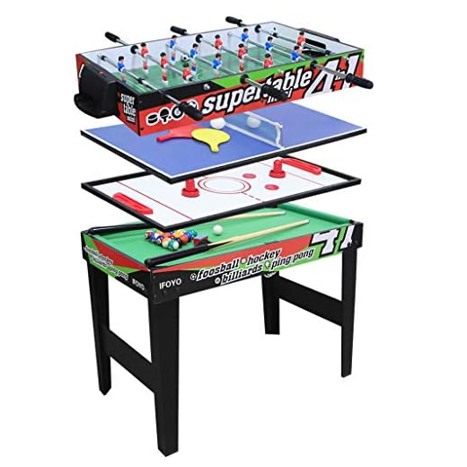 IFOYO Multi Function Combo Game Table, Steady 4 in 1 Pool Table for Kids, Hockey Table, Soccer Foosball Table, Table Tennis Table, Ideal for Kids, 31.5 Inches, Green