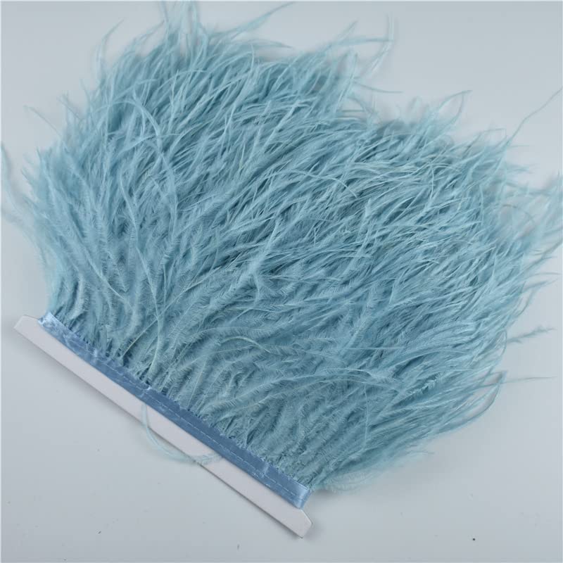 Falda de plumas de avestruz de 1M, 5M, 10 metros, adornos con flecos, cinta de plumas de avestruz de 10-15CM, plumas para manualidades, decoración de plumas de boda