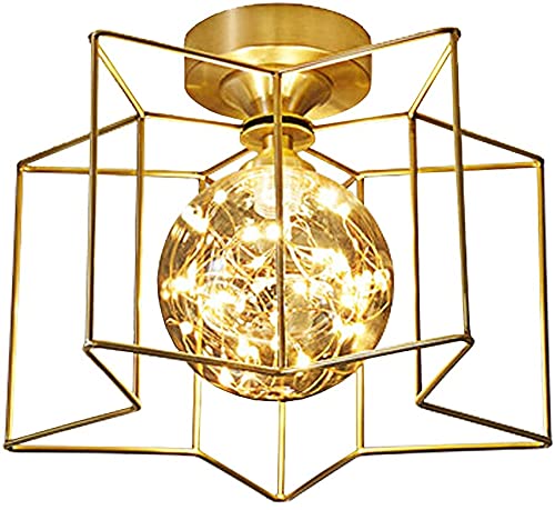 Plafonnier LED moderne en bronze pour entrée et chambre cosy