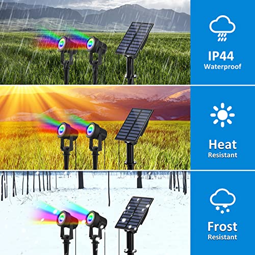 NATPOW Solar Spotlight Outdoor Garden, RGB Dusk to Dawn Spot Lights - Image 4