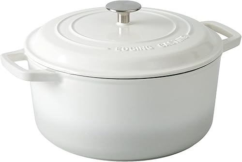 Miniatura 2 de Olla holandesa de hierro fundido esmaltado con tapa, 7.5 cuartos de galón, hornos holandeses redondos, doble asa, para hornear pan, horno de pan,