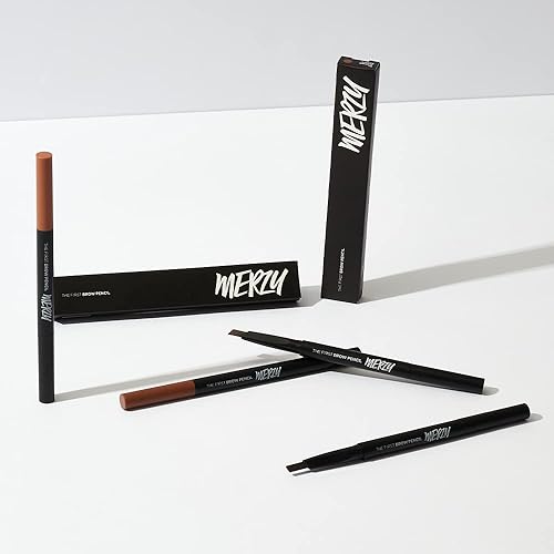 Miniatura 5 de MERZY El primer lápiz de cejas impermeable, de larga duración, color de alta intensidad, punta triangular, marrón almendra (#B3) 0.01 onzas líquidas