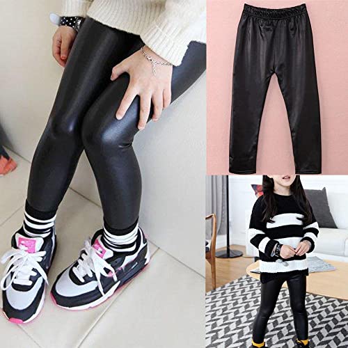 Children Trousers Leggings Kids Classic Baby Girls PU Leather Pencil Pants4